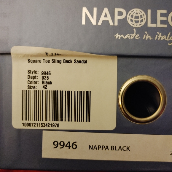 NAPOLEONI Square Toe Sling Back Sandal, BLACK 10.5 - Picture 5 of 14